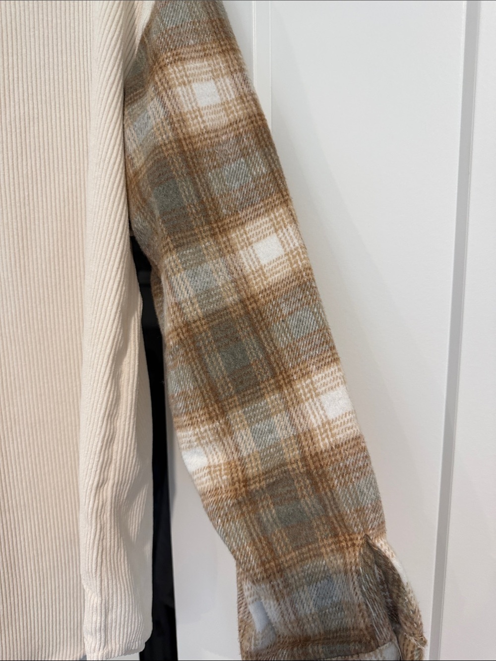 Blu Pepper Patchwork Plaid Corduroy Button-Down Shirt - Picture 4 of 4